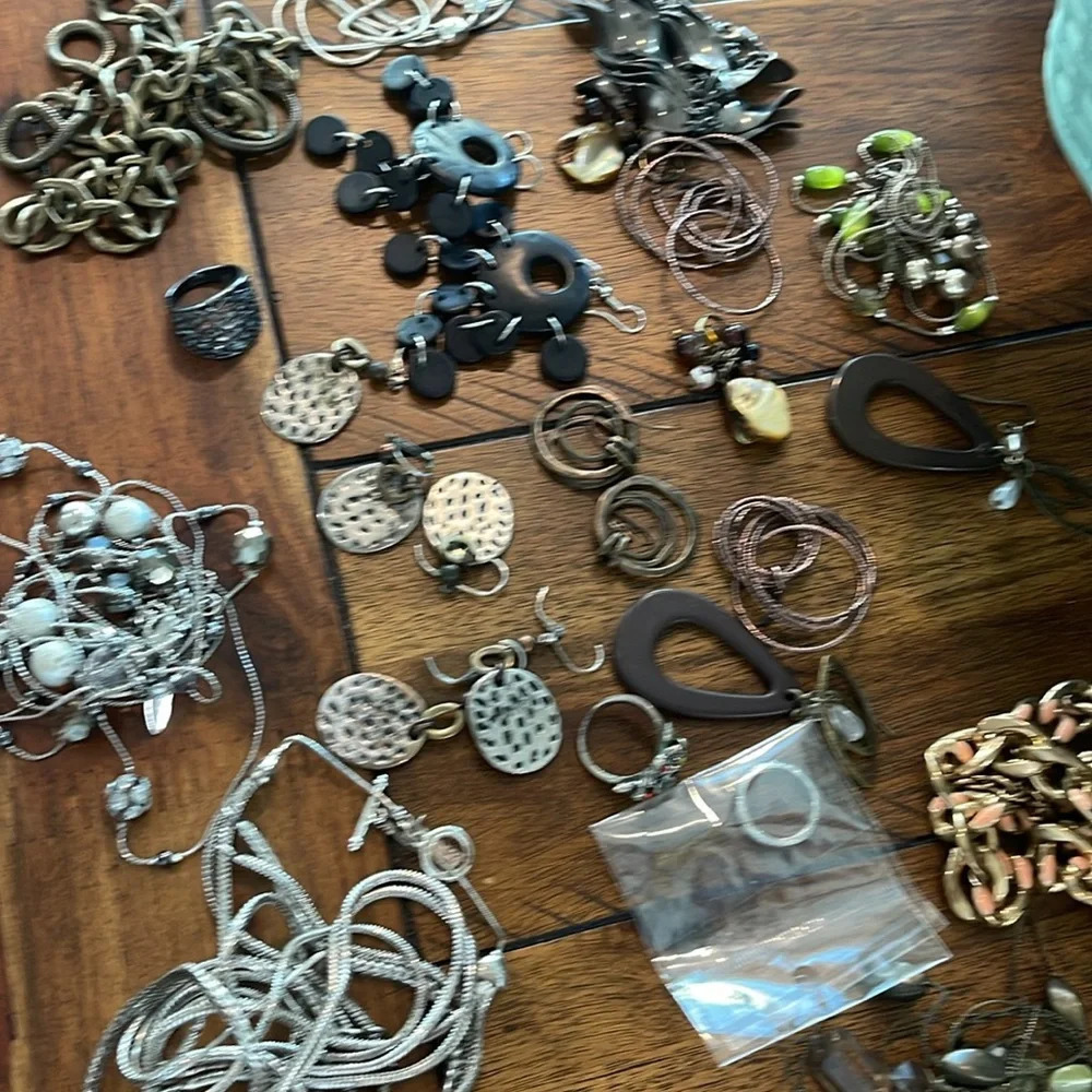 2.11 lbs fashion jewelry scrap crafts project earrings necklace ring bracelet - Picture 6 of 16